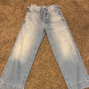 MOTHER Faded Blue Cropped Jeans
